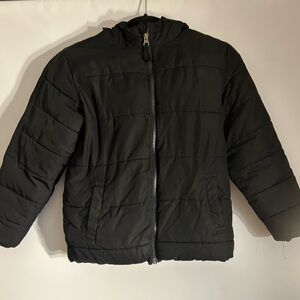 SWISS TECH BOYS BLACK PUFFER ZIP UP JACKET WITH HOOD SIZE MEDIUM (8)